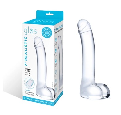 Szklane dildo - Glas Realistic Curved